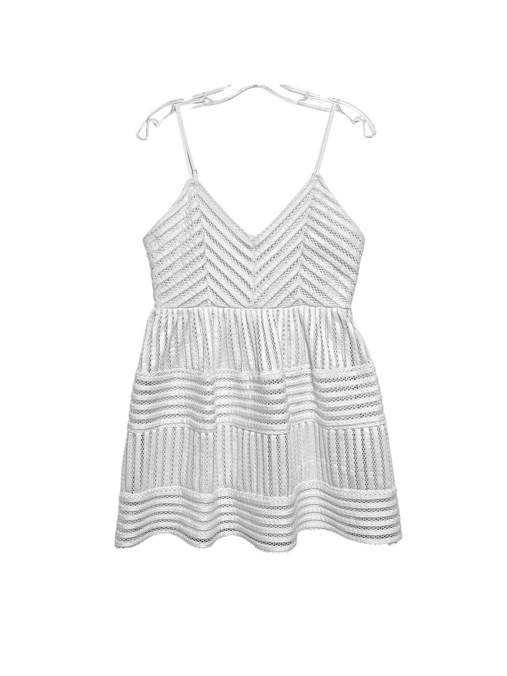 Forever 21 White Eyelet Lace Babydoll Dress M Coquette Ethereal Fairy Soft Girl